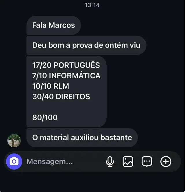 Depoimento aluno Anti-Gramática, nota 17/20 em português