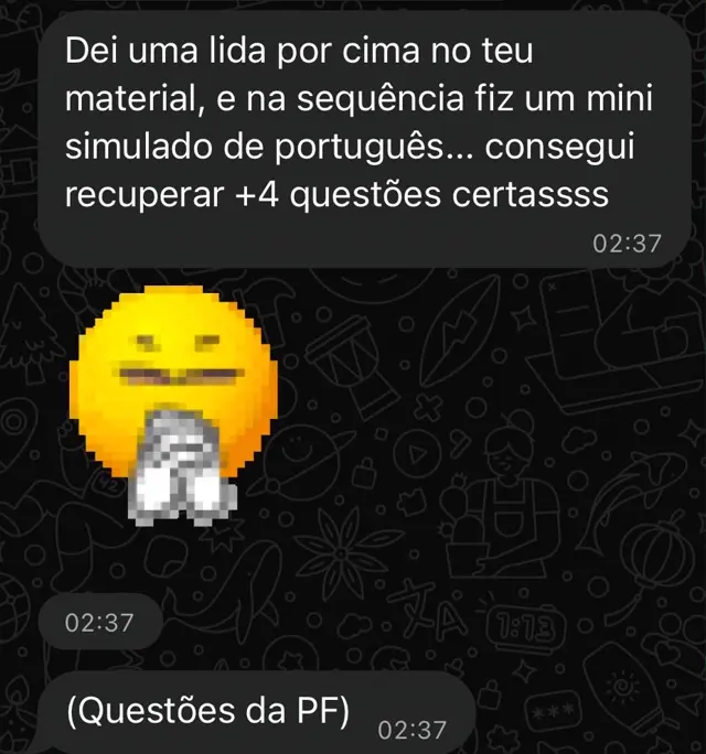 Depoimento aluno Anti-Gramática, recuperou 4 questões na PF