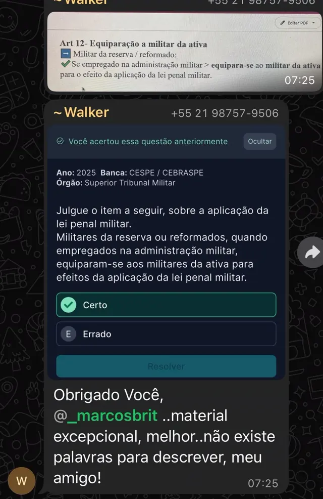 Depoimento aluno Anti-Vade Mecum