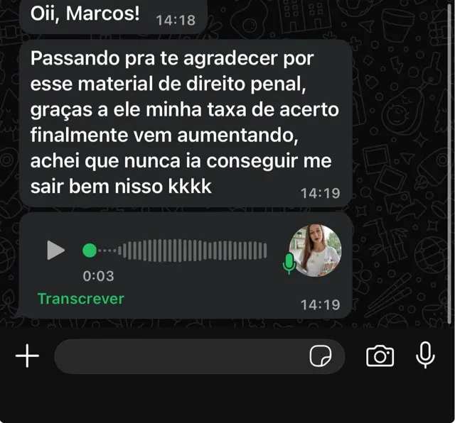 Depoimento aluno Direito Penal