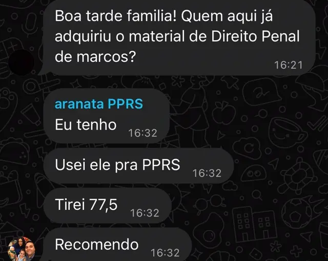 Depoimento aluno Direito Penal
