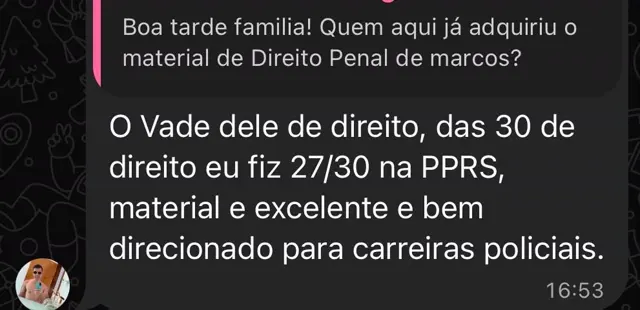 Depoimento aluno Direito Penal