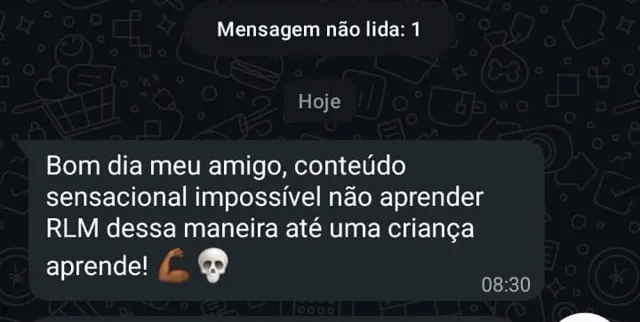 Depoimento de aluno do RLM: impossível não aprender RLM dessa maneira, até uma criança aprende